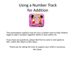 Using A Number Track for addition