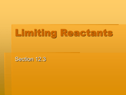Limiting Reactants - Brookwood High School