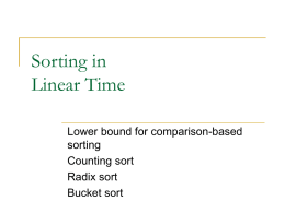 LinearTimeSorting - Centro de Informática da UFPE