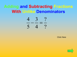 Adding and Subtracting Fractions With Unlike Denominators