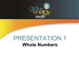 PowerPoint Presentation 1: Whole Numbers