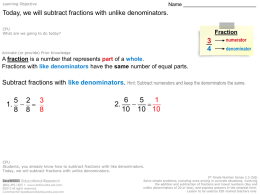 Subtracting Fractions with Unlike Denominators