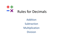 Rules for Decimals