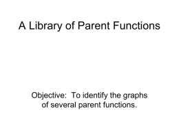A Library of Parent Functions