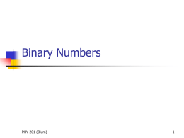 Binary Numbers - La Salle University
