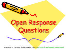 Open Response Questions - What`s Up @ Millcreek?