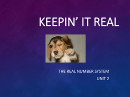 Real Numbers PowerPoint