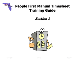 People First Manual Timesheet Toolkit Basic and Charge Object