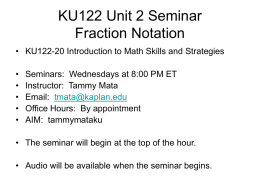 KU122 Unit 2 Seminar