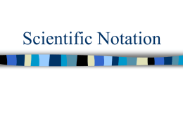 Scientific Notation - PMS-Math