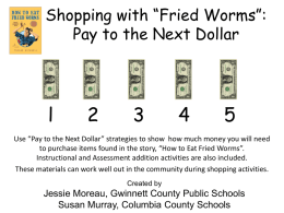 (Activity: Use “Shopping with Fried Worms