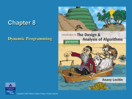 Chapter 8: Dynamic Programming