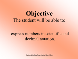 Scientific Notation - West Ada School District