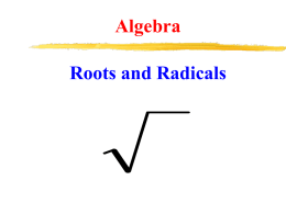 Roots and Radicals