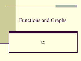 1.2 Functions and Graphs