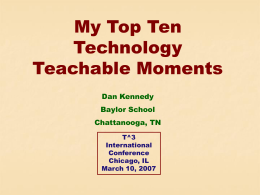 My Top Ten Technology Teachable Moments