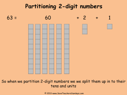 Partitioning 2-digit numbers
