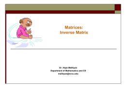 Inverse Matrix - Department of Mathematics and Computer Science