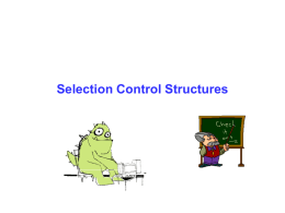 Selection Control Structures