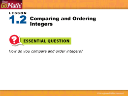 How do you compare and order integers?