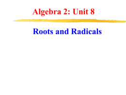 Roots and Radical PowerPoint