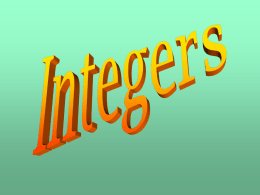 Integers - ElementaryMathematics