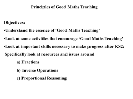2 Better Maths Teaching at KS2