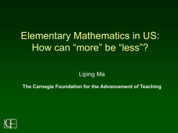 Elementary Mathematics in U.S.: How could "more" be "less"?