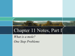 Chapter 7 Notes, Part I