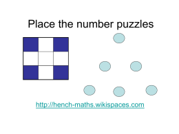 Place the number puzzles - Hench-maths