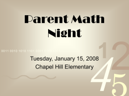 Parent Math Night