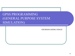 gpss programming (general purpose system simulation)