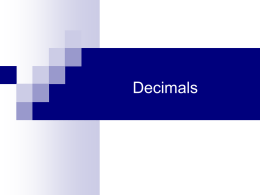 Decimals - Dalton State