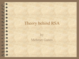 Theory Behind RSA