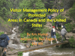 Visitor Management Policy of Protected Areas in Canada and the