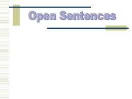 Open Sentences