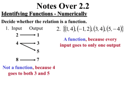 Notes Over 2.2 Identifying Functions