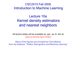 Lecture 10a: Nearest neighbor and kernel density