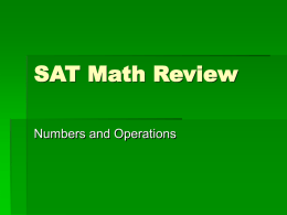 SAT Math Review
