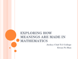Exploring How Meanings are Made in Mathematics: Unpacking