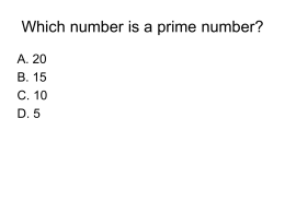 Which number is a prime number?