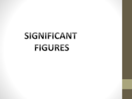 Rules For Significant Figures