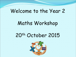Maths Workshop - St Martin de Porres Catholic Primary School