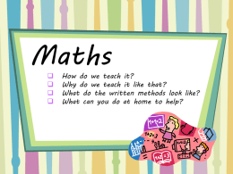 Maths presentation - Orleans Primary School