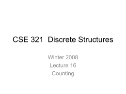 CSE 321, Discrete Structures
