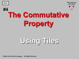 2. The Commutative Property