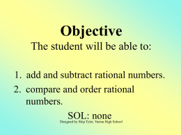 Add and Subtract Rational Numbers