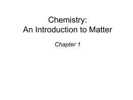Chemistry: The Study of Change - Tutor