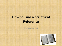 How to Find a Scriptural Reference