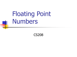 Floating Point Numbers Presentation